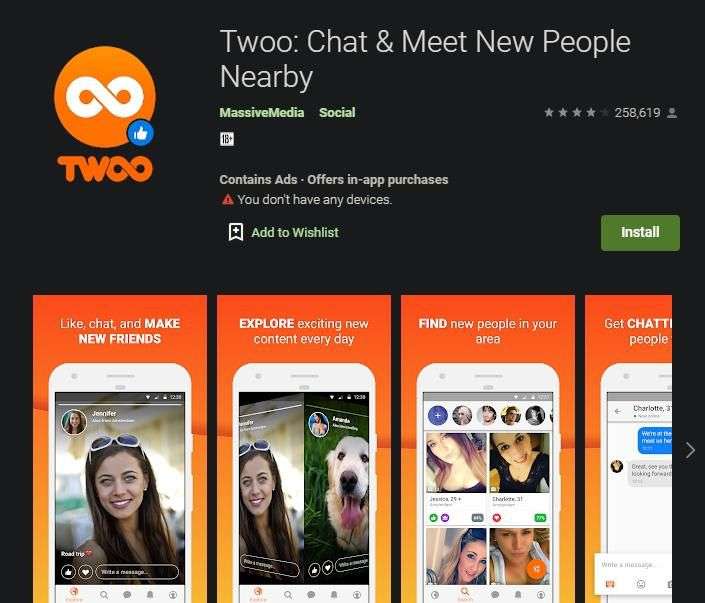 Twoo. (Google Play Store)